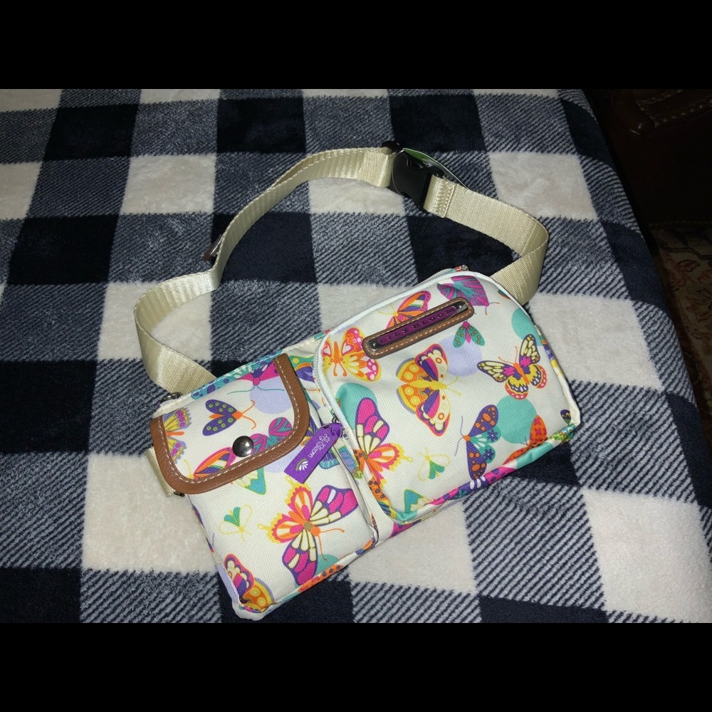 NWT LITTLE BLOOM BUTTERFLY TWISTER JANET belt bag.  5 1/2in by 9 1/2in.